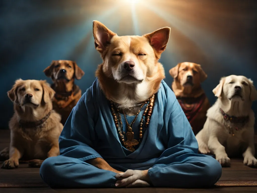 Ein Hund, der meditiert